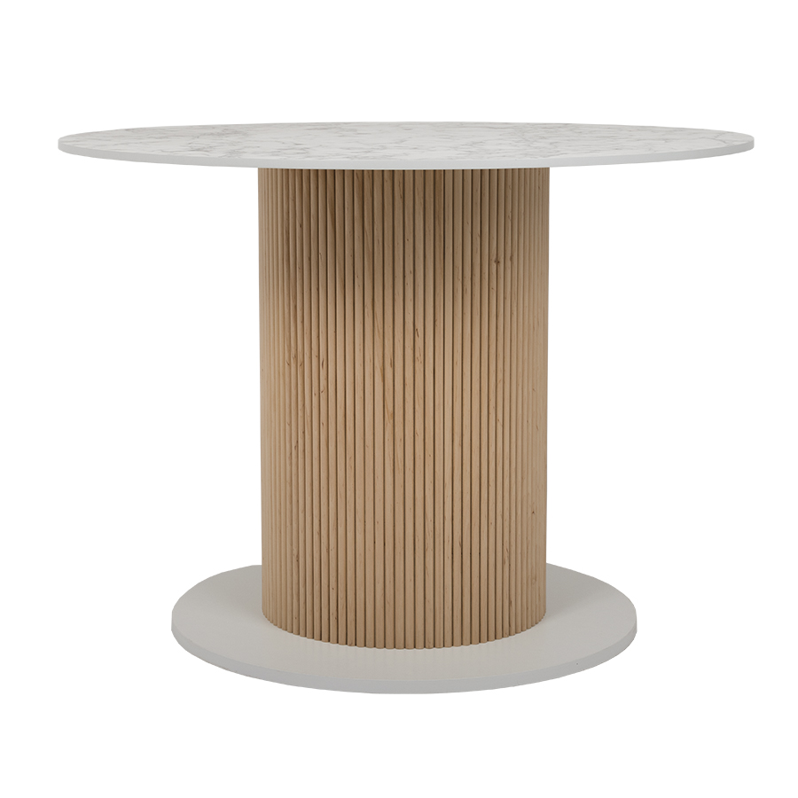 Drewniany stół z frezowaną podstawą "Penelope"